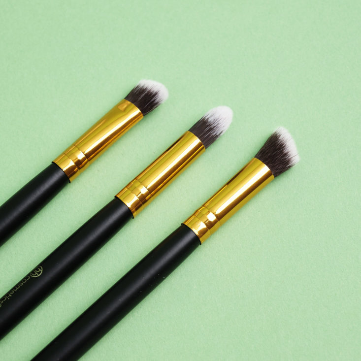close up of brushes on BH Cosmetics, Sculpt+Blend Mini Brush Set
