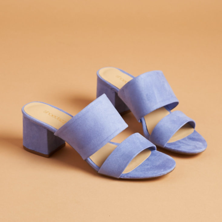 lilac block heels
