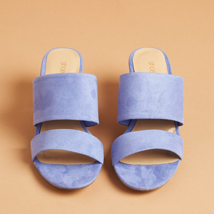 shoedazzle lilac block heels