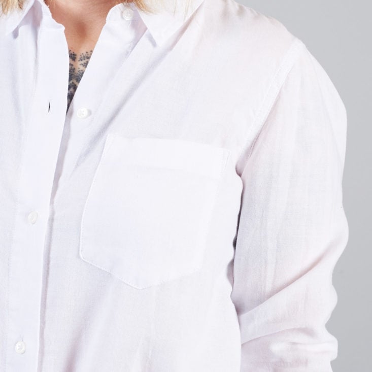pocket detail for Madewell Tie Front Shirt in White