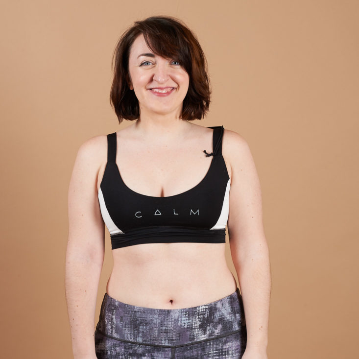 wantable fitness black and white bra