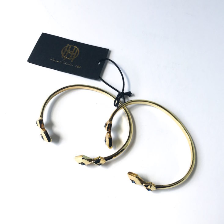 House of Harlow 1960 Lyra Bangle Set in Gold and Blue 