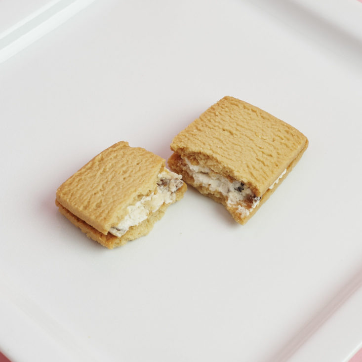 nagoya caramel sandwich cookie on plate