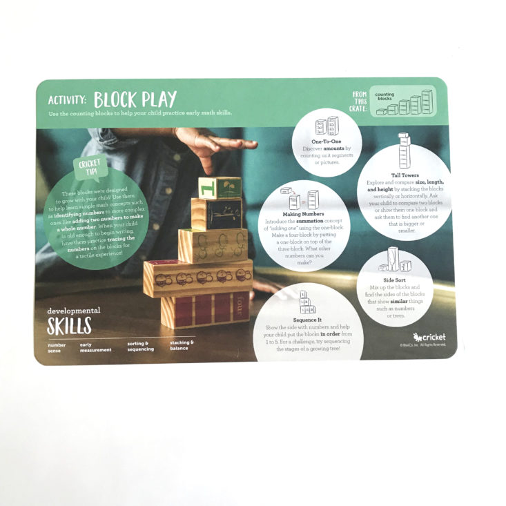 Cricket Crate May 2018 - information card side 2