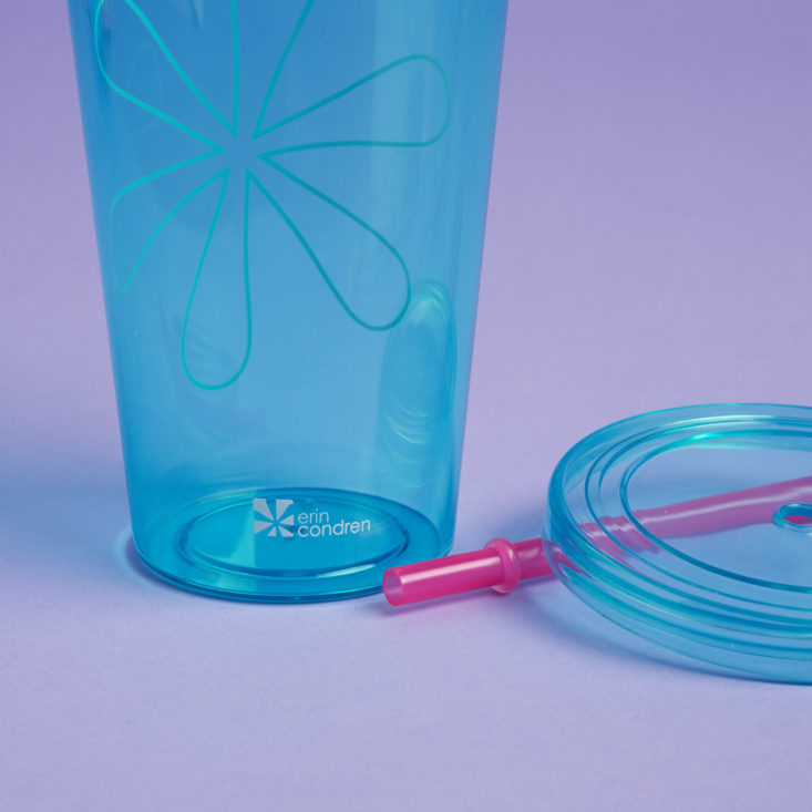 erin condren closeup of blue tumbler and straw