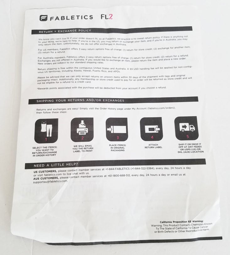 Fabletics Plus Size May 2018 Box 0004 receipt