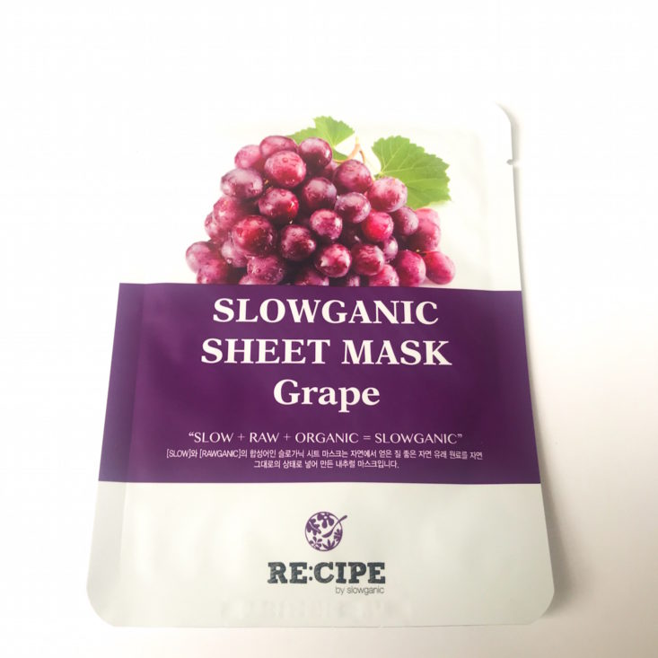 RE:CIPE Slowganic Sheet Mask in Grape 