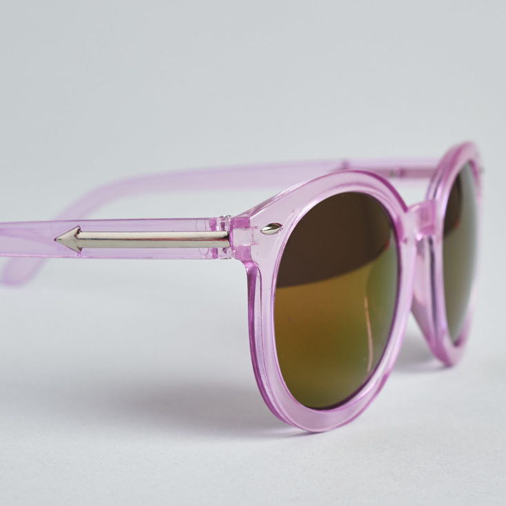 quirky crate purple sunglasses close up