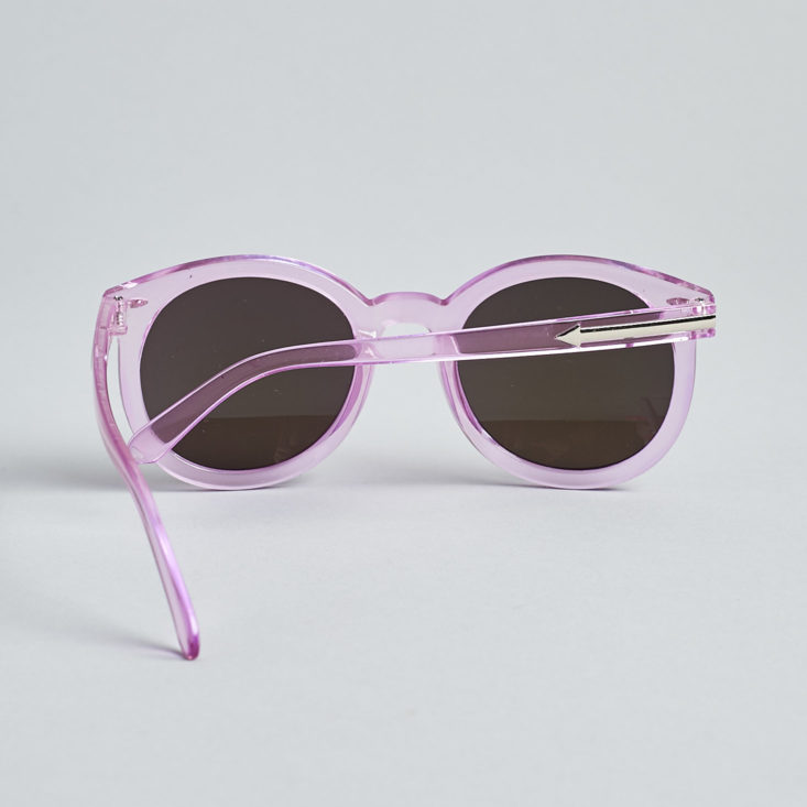 quirky crate purple sunglasses from behind