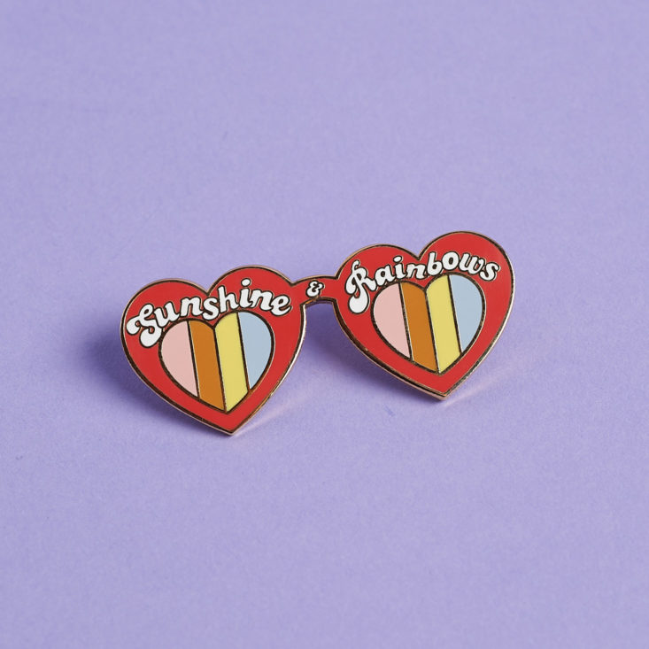 quirky post rainbow sunglasses pin