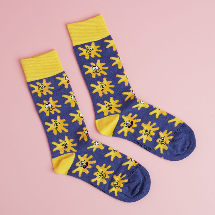 blue and Yellow splat socks