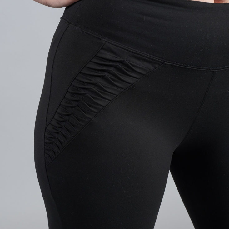 wantable ruched detail on black leggings