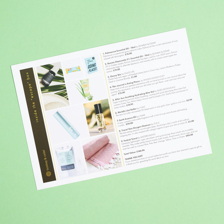 bombay and cedar product list