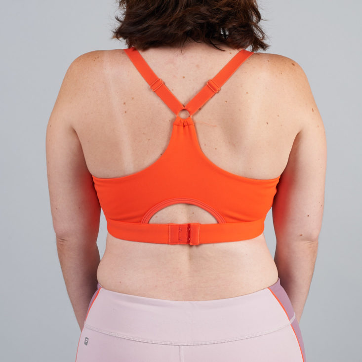 fabletics orange sports bra back