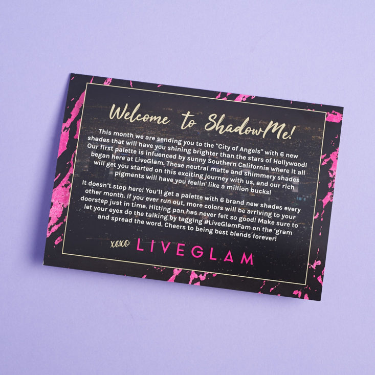 liveglam shadowme back of package