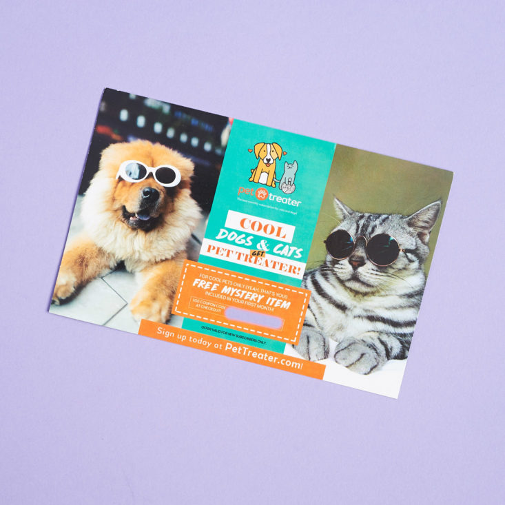 mini monthly mystery pet coupon card