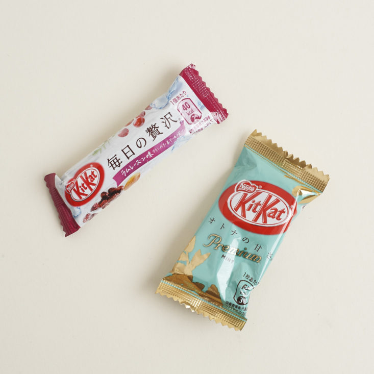 single premium mint kit kat and luxury kit kat in packages