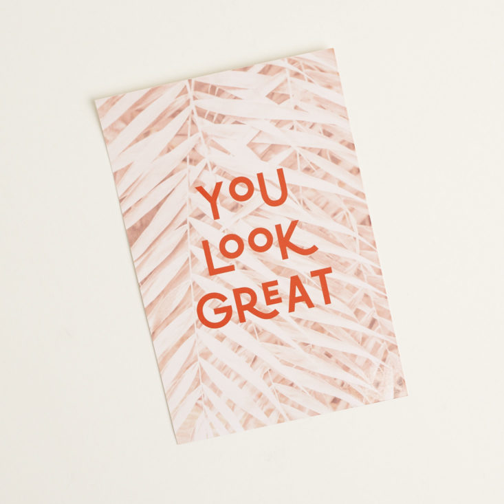 "You Look Great" info card