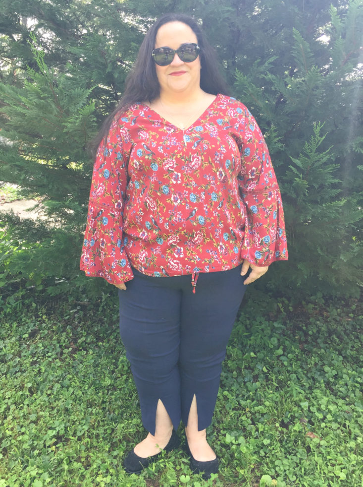 Print Drawstring Hem Top by Angie