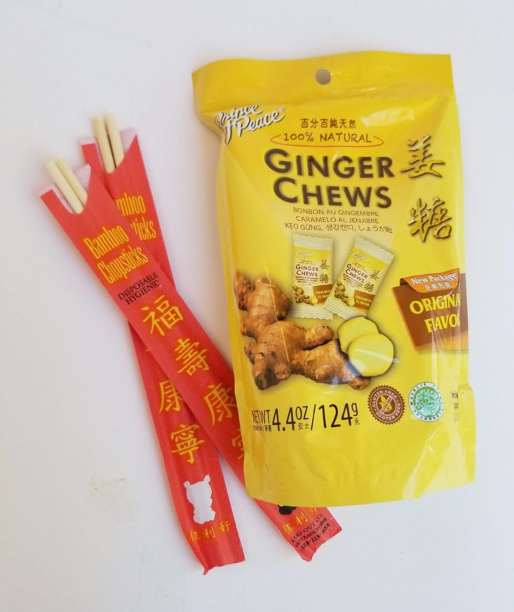 Bonding Bees July 2018 china chopsticks and ginger chews