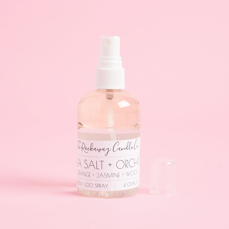 Sea Salt and Orchid Room Spray with cap off