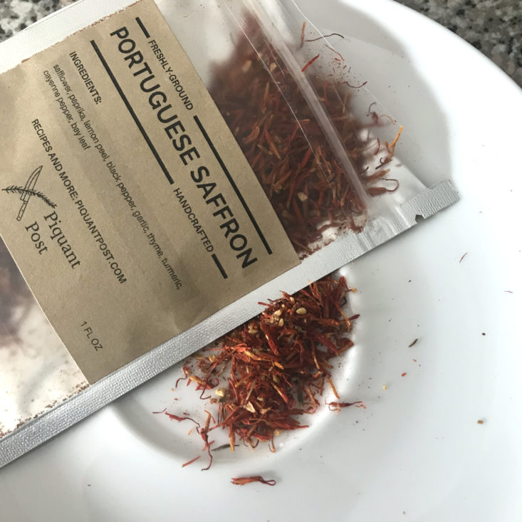 Piquant Post July 2018 - portuguese saffron spice open