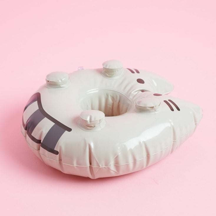 3/4 view of inflatable Pusheen drink holder