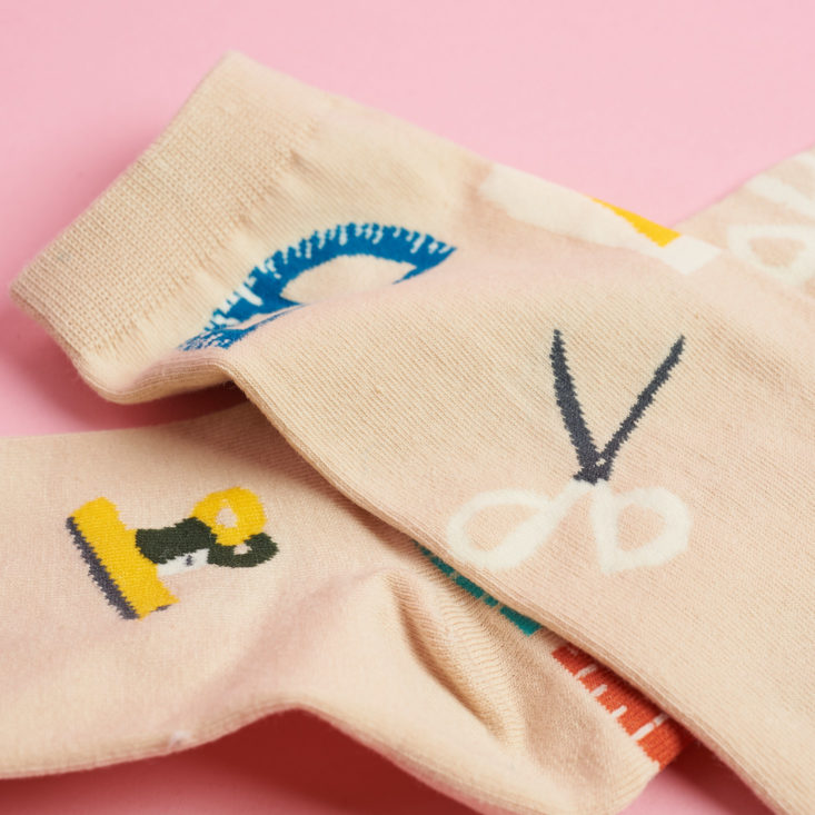 quirky crate patterned socks