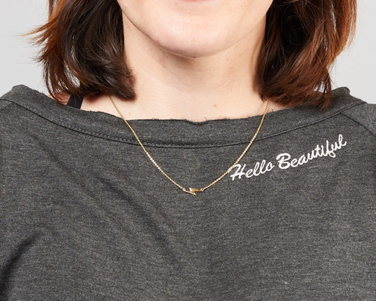 rocksbox lightning necklace on model