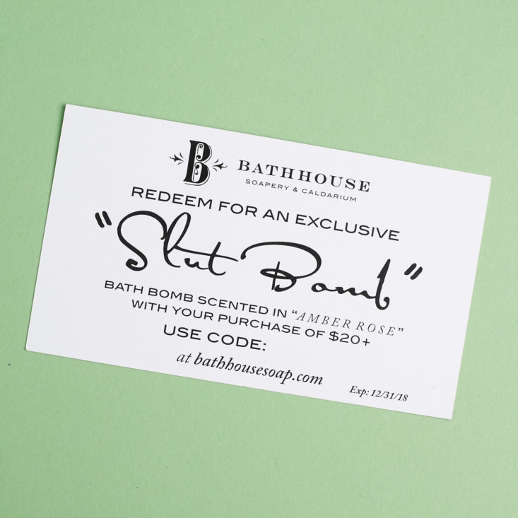 other side of Bathouse Soapery & Calderium coupon