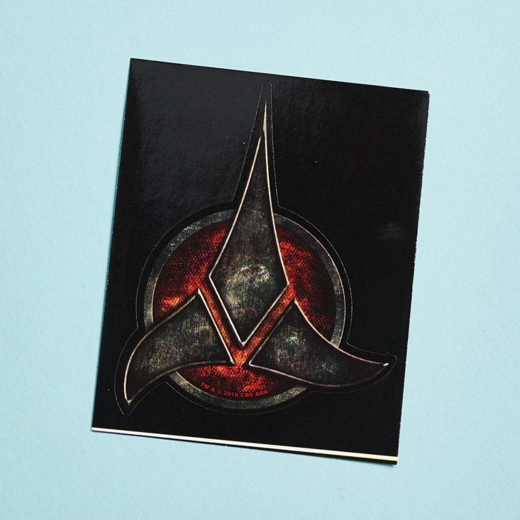 A Klingon symbol sticker