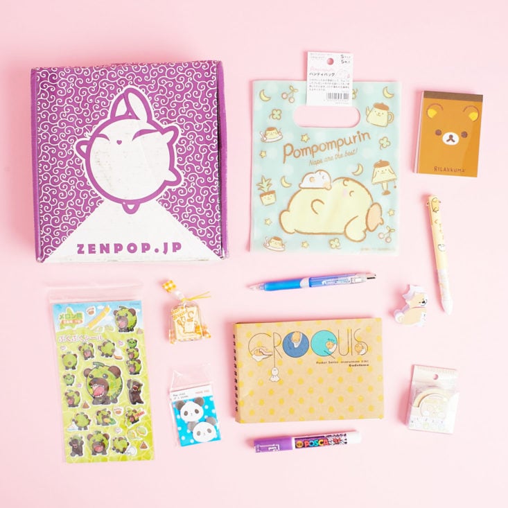 contents of July ZenPop Stationery Pack