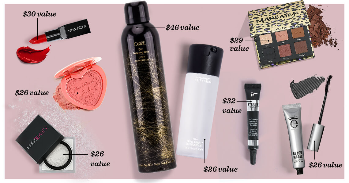 Examples of products that may be included in Ipsy Glam Bag Plus