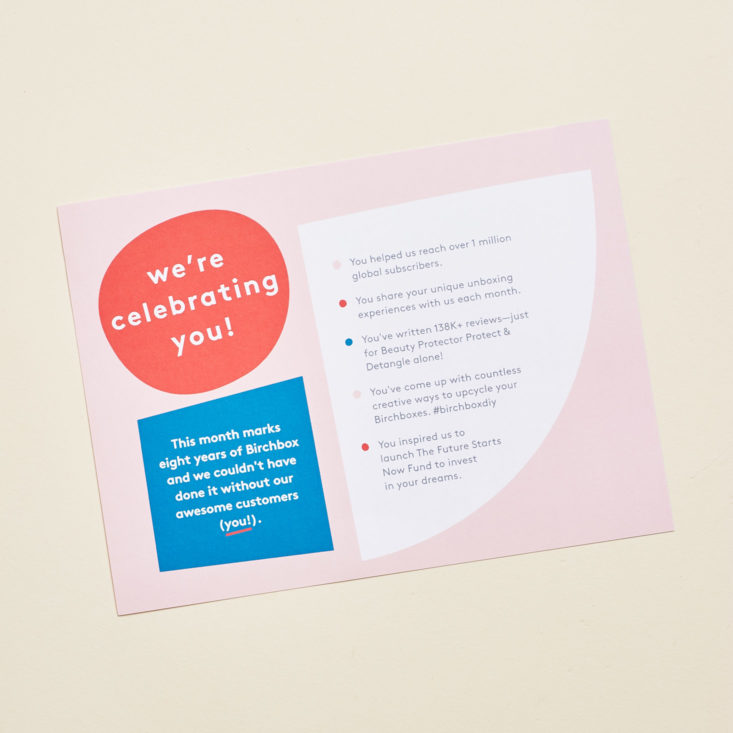 Birchbox Curated September 2018 - Brochure With Product Information Front
