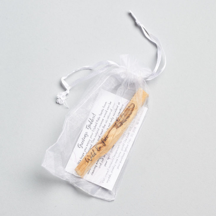 Goddess Provisions Wild Wisdom palo santo stick
