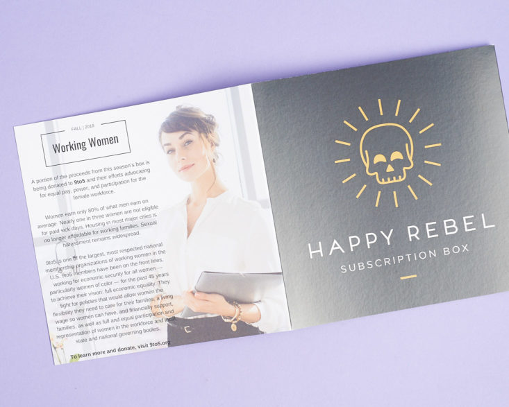 Happy Rebel Fall 2018 - Information Card Back