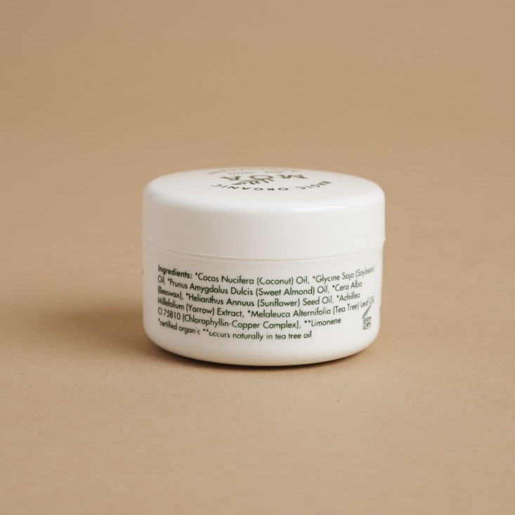 ingredients for Magic Organic Apothecary Green Balm