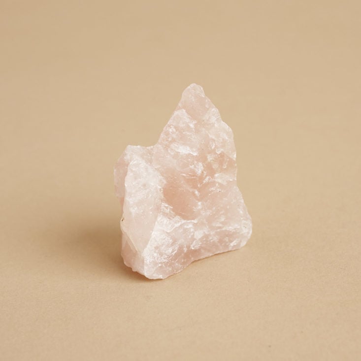 other side of Esoteric Life Raw Brazilian Rose Quartz