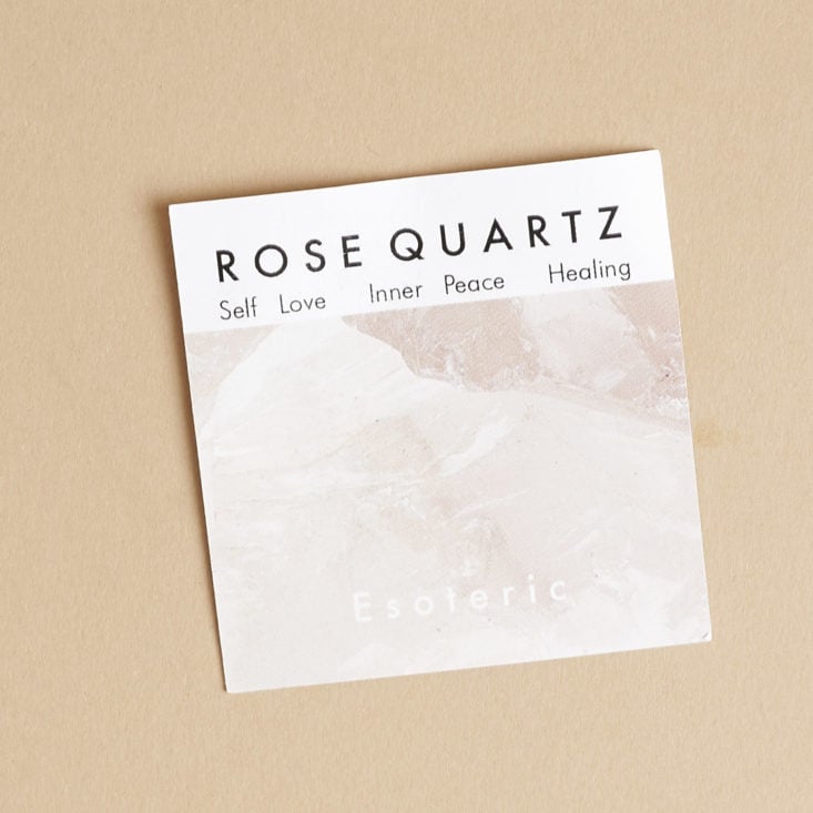 Esoteric Life Raw Brazilian Rose Quartz Intention Card