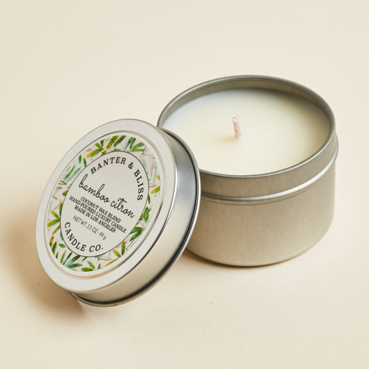 Vellabox Vivere September 2018 - Bamboo Citron Premium Coconut Wax Candle Open Top