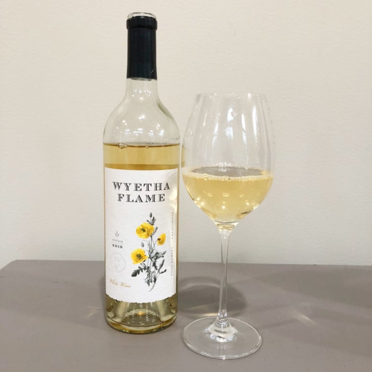 First Leaf Wine October 2018 - Wyetha Flame White Blend with Glass Front