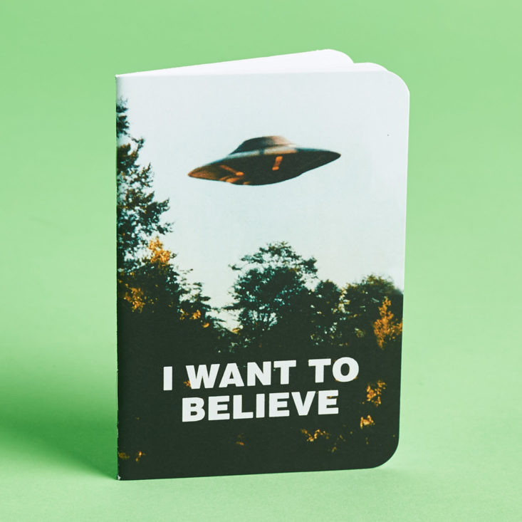 Loot Crate Invaders September 2018 - X-Files I Want to Believe Notebook Front