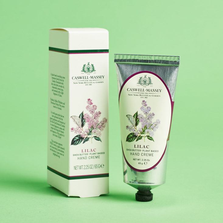 Luxor Box September 2018 - Caswell-Massey NYBG Lilac Hand Creme With Box Front