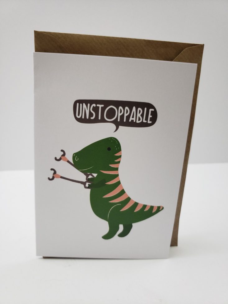 PROPER POST Box September 2018 - Unstoppable Dinosaur Card Front