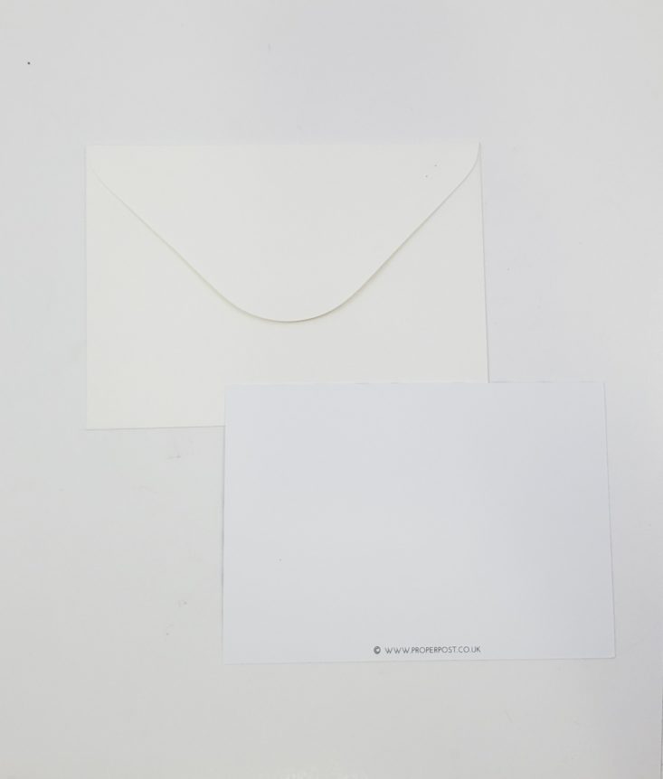 PROPER POST Subscription box October 2018 - white envelopes