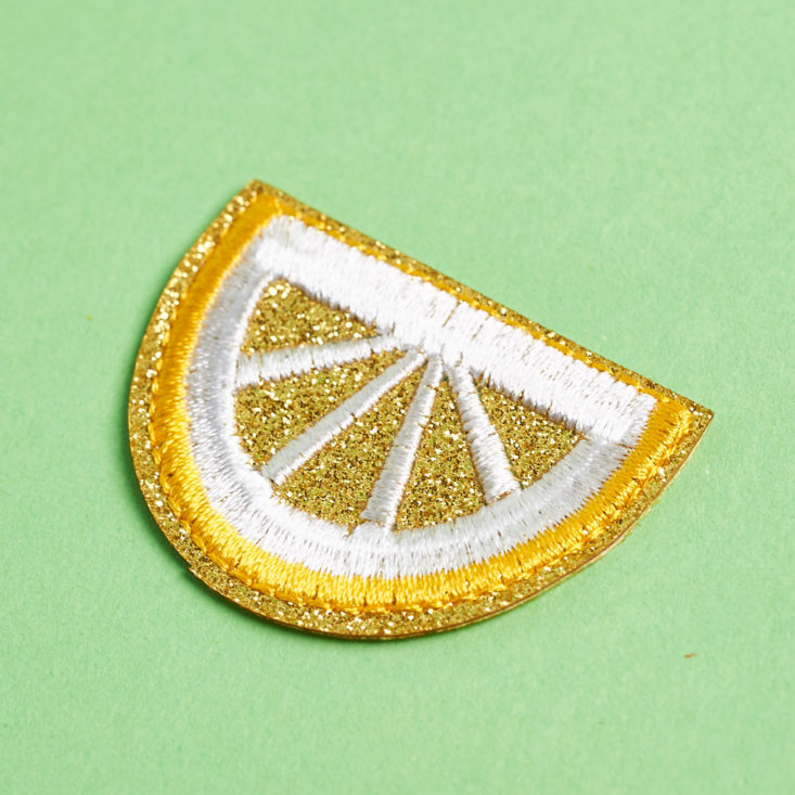quirky crate lemon embroidered patch