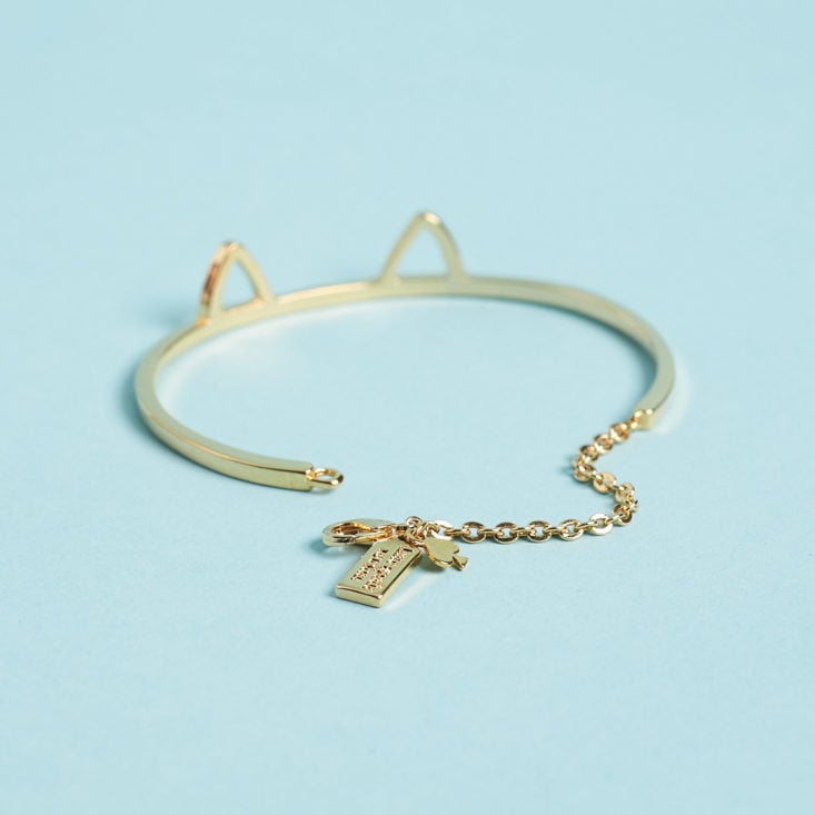 rocksbox rental jewelry gold cat bracelet with chain