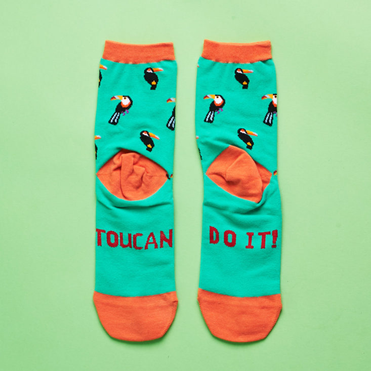 bottom of Toucan print socks