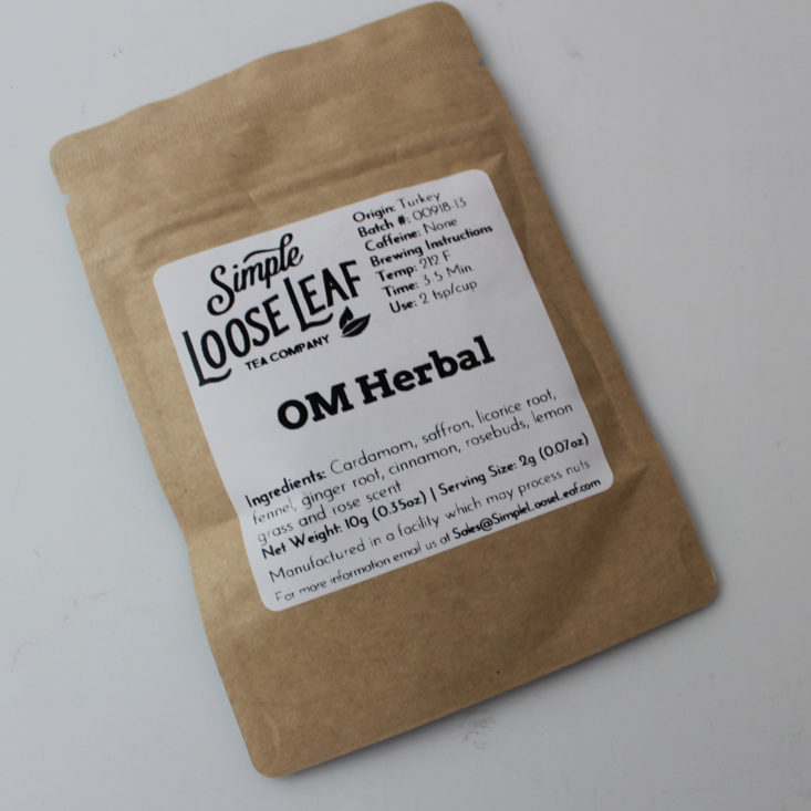 Simple Loose Leaf October 2018 - Om Herbal Tea Bag Top