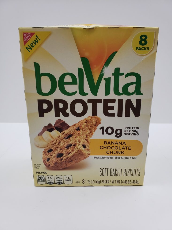 Snack With Me October 2018 - Belvita Protein Buscuits in Banana Chocolate Chip Front